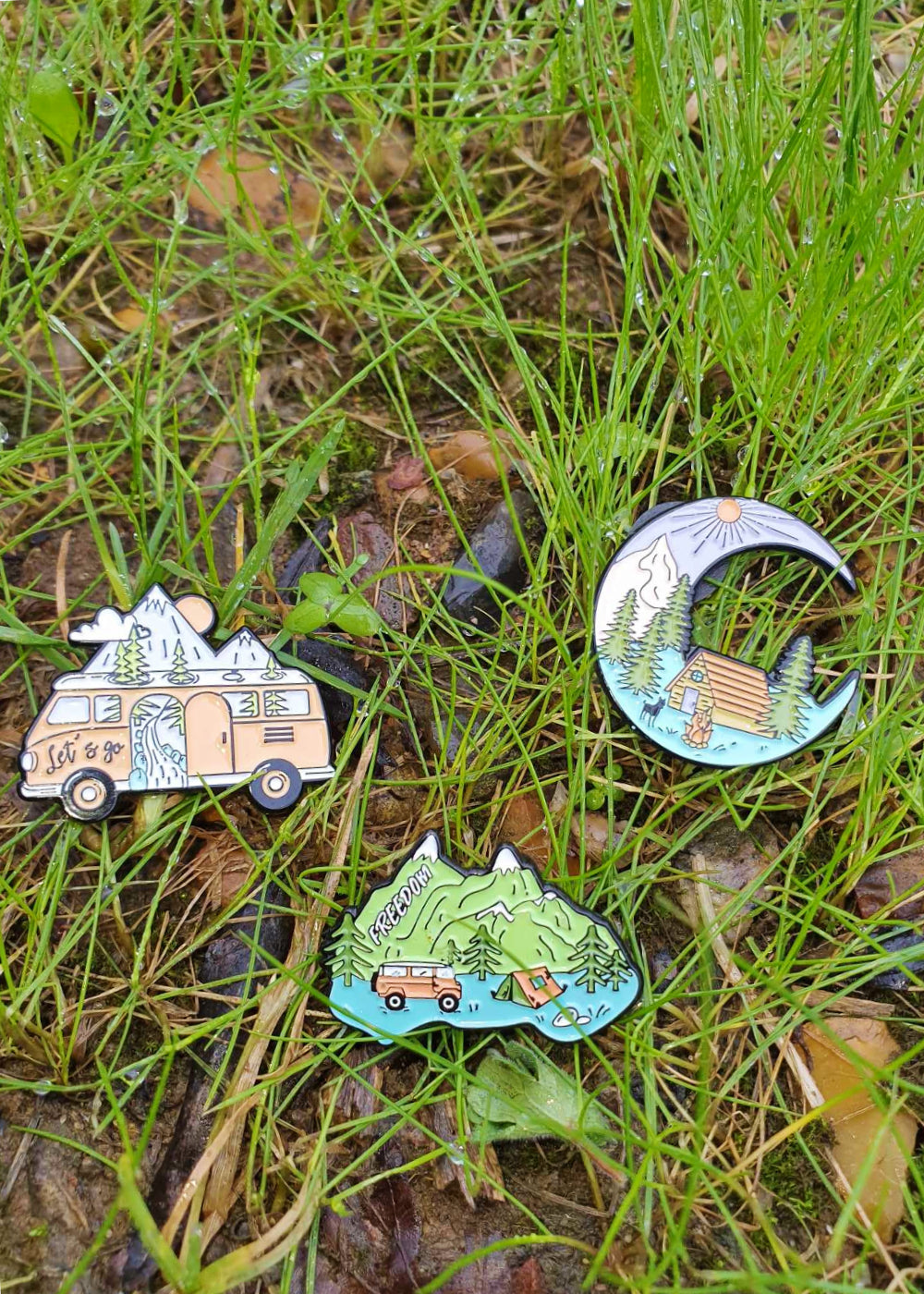 Camping Enamel Pins (3 Pack)