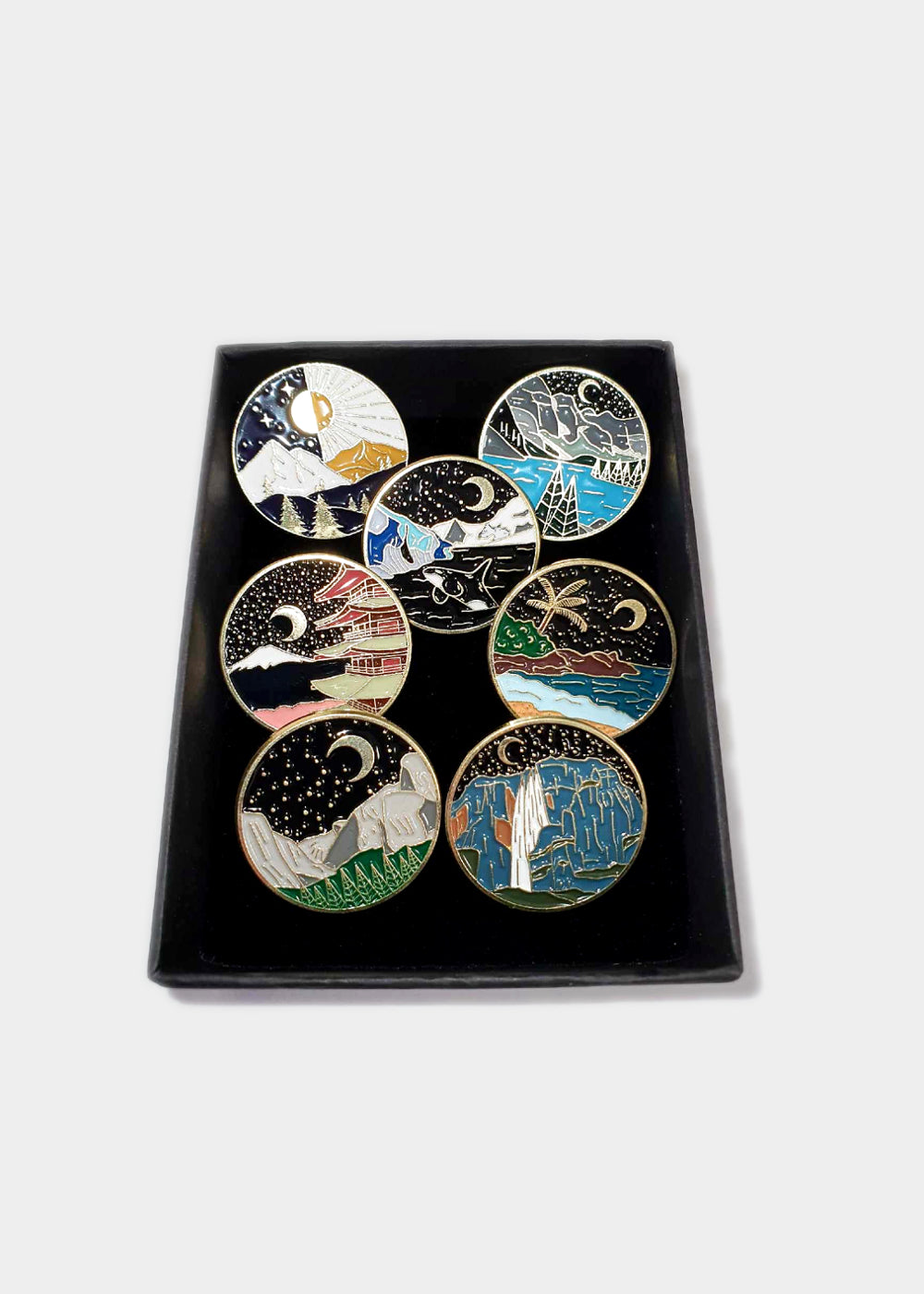 Night Sky Enamel Pins (7 Pack)