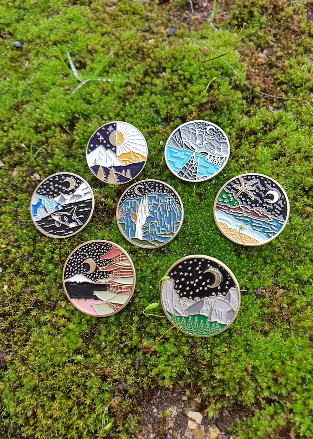Night Sky Enamel Pins (7 Pack)