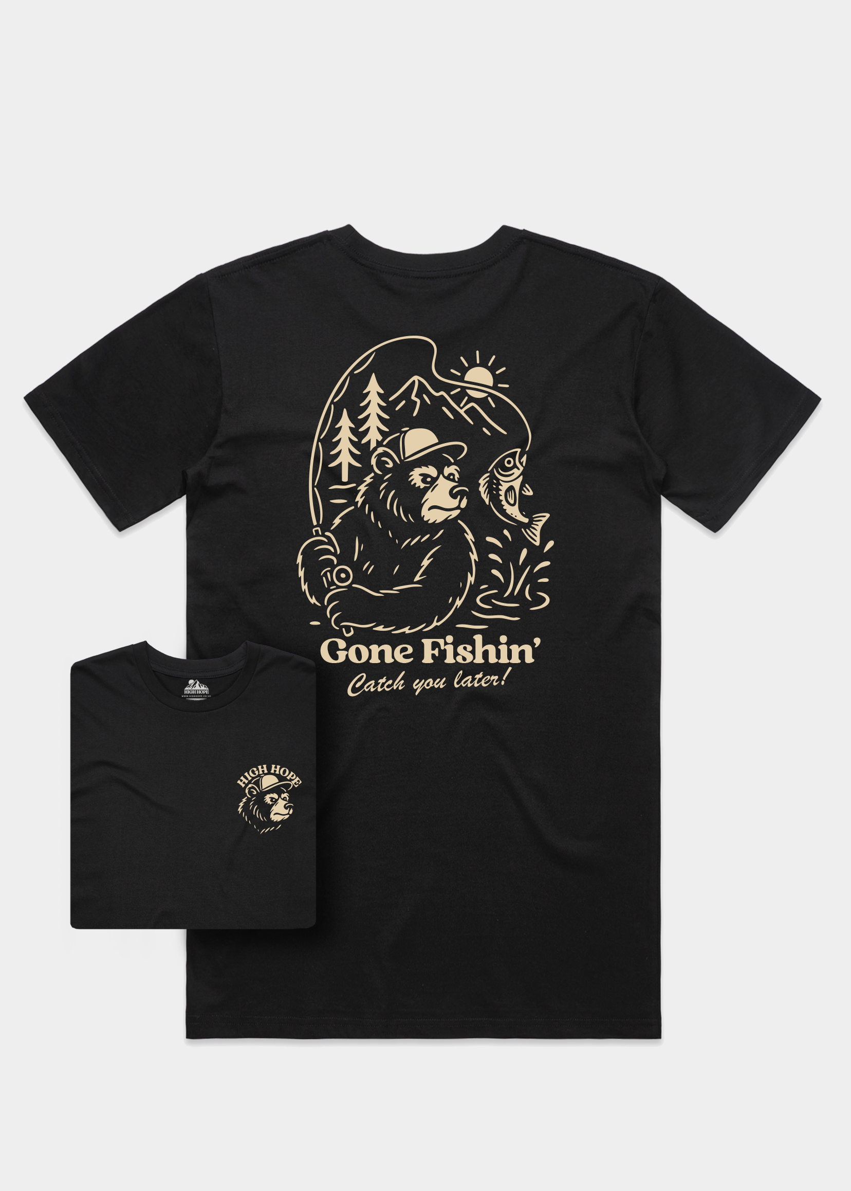 Gone Fishin' T-shirt / Back Print