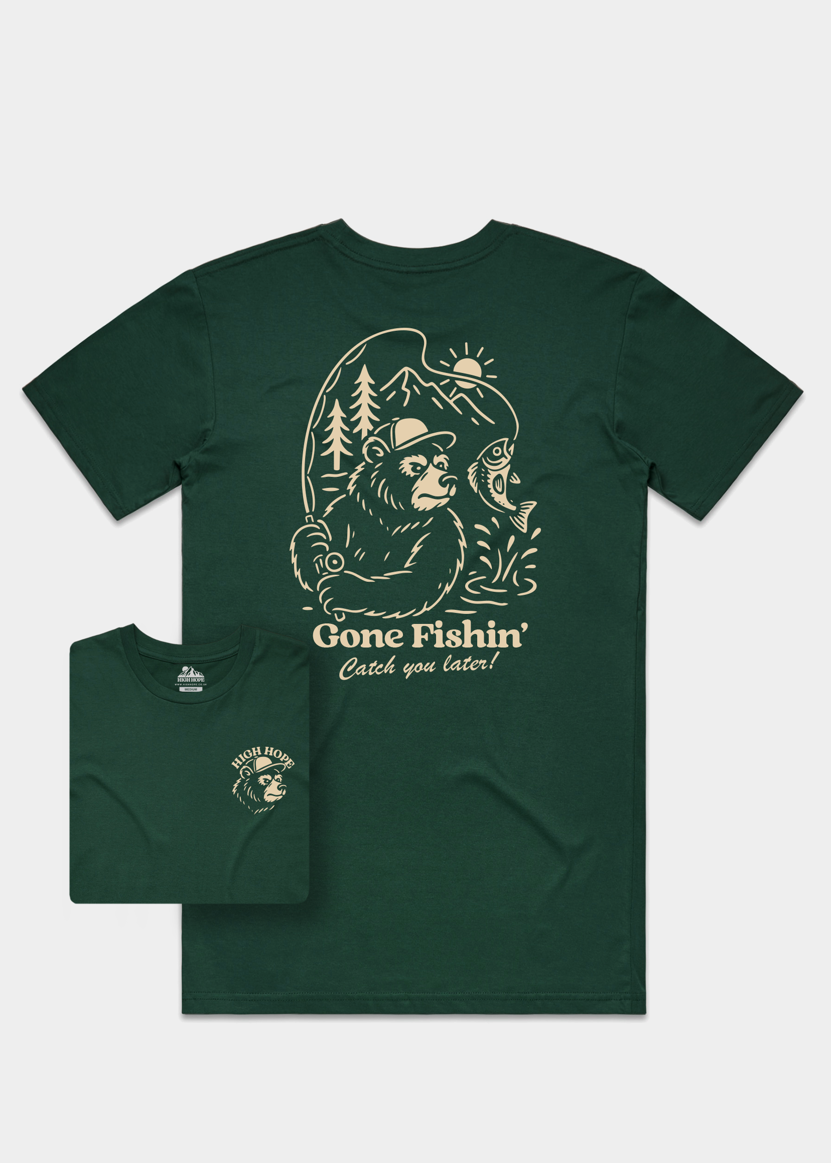 Gone Fishin' T-shirt / Back Print