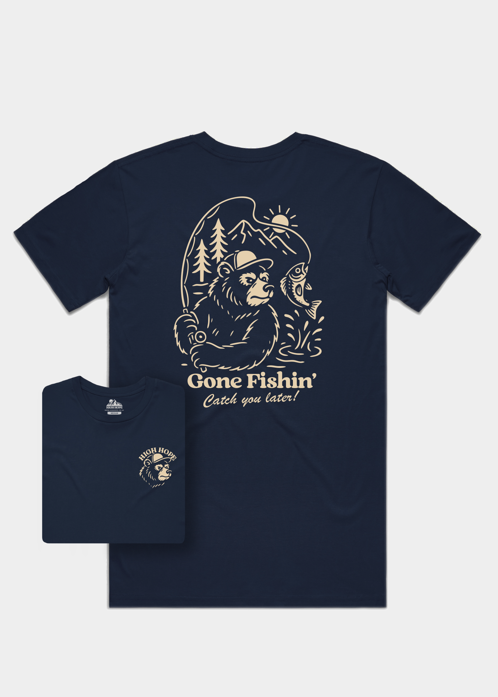 Gone Fishin' T-shirt / Back Print
