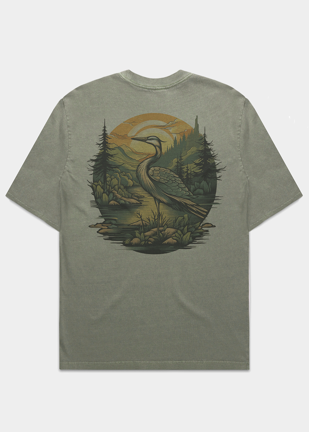 Heron Heavyweight T-shirt / Back Print