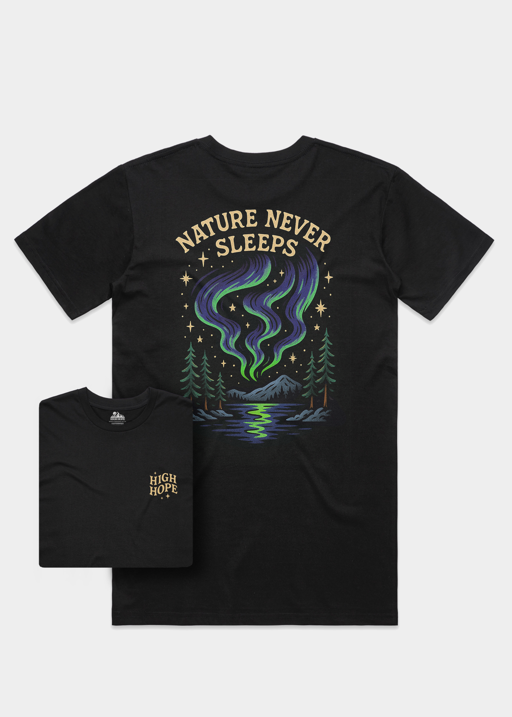 Nature Never Sleeps T-shirt Back Print