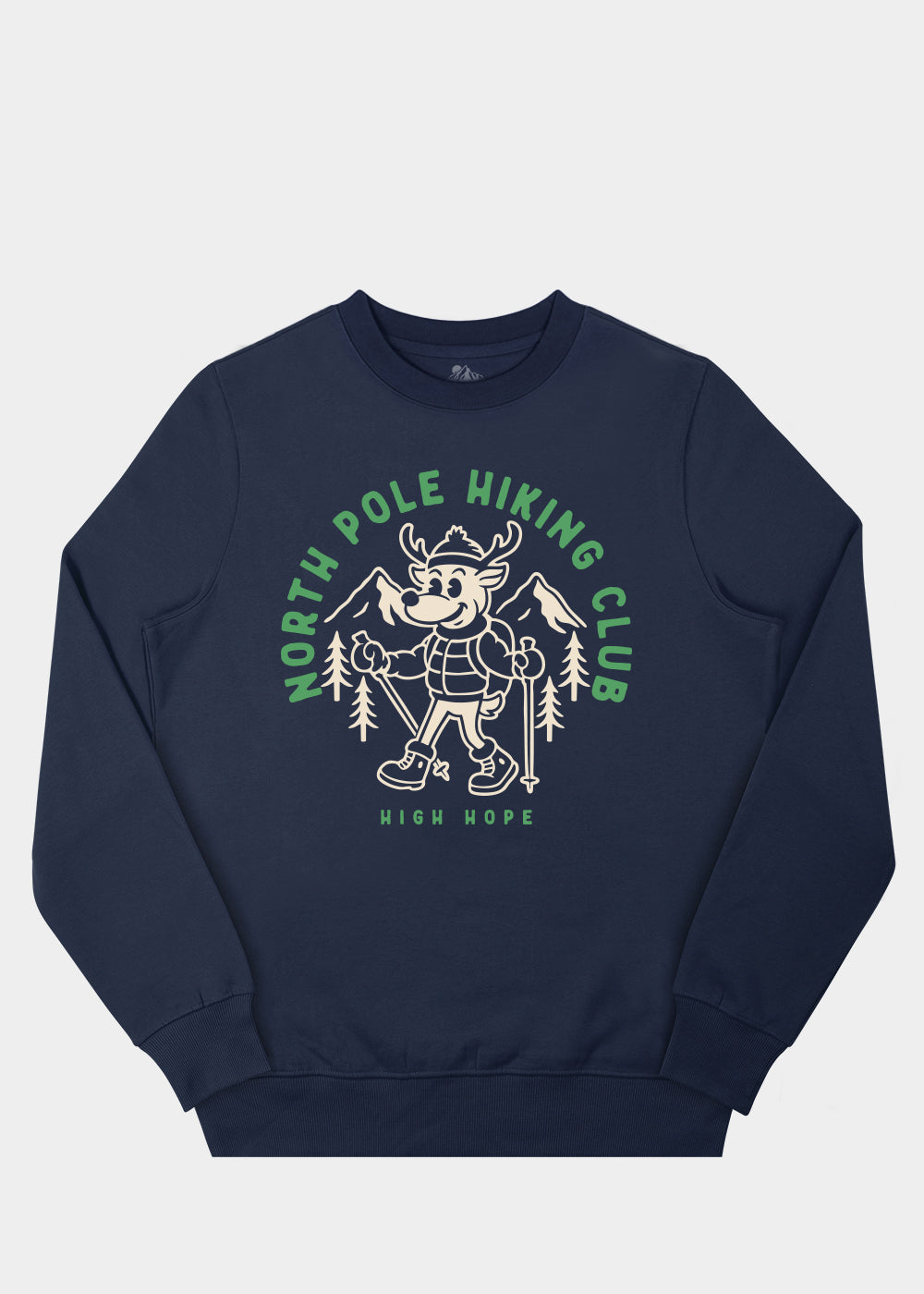 North Pole Hiking Club Sweatshirt / Front Print