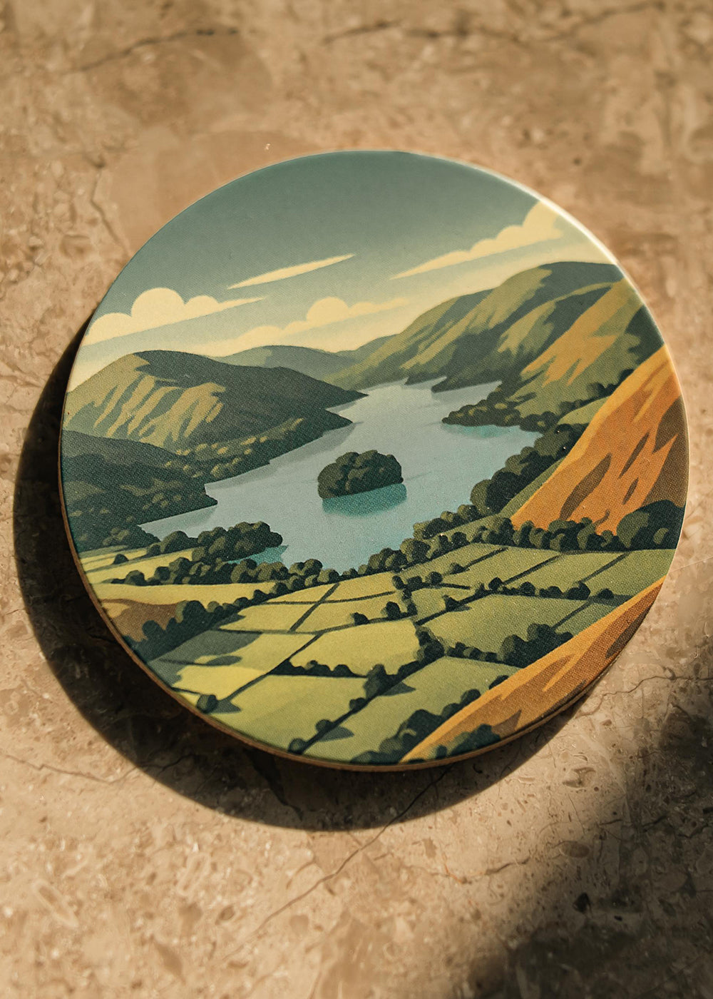 Scafell Pike Glass Tumbler & Coaster Set