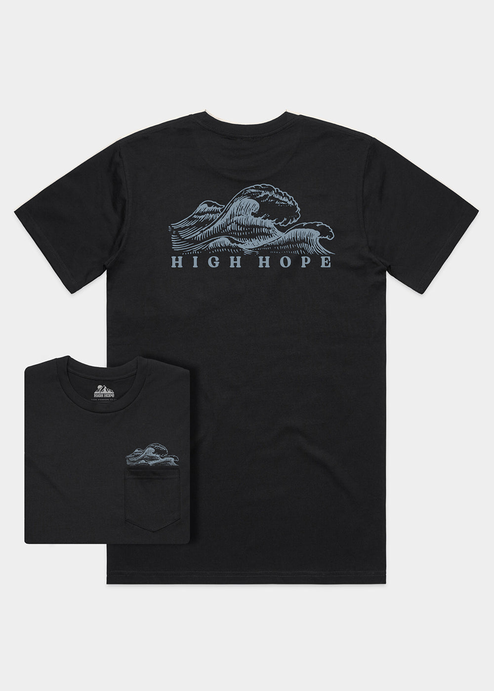 Wave Pocket T-shirt / Back Print
