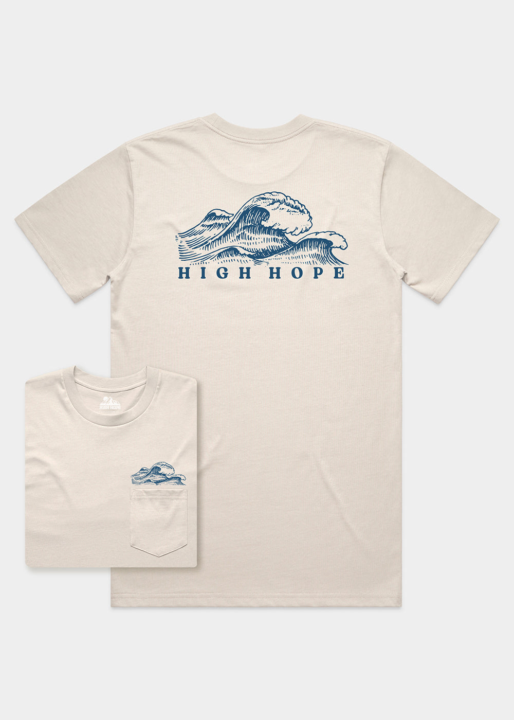 Wave Pocket T-shirt / Back Print