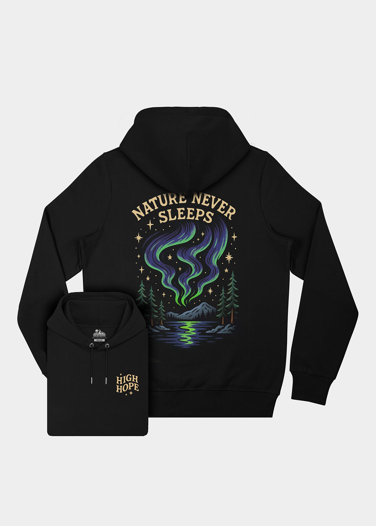 Nature Never Sleeps Hoodie / Back Print