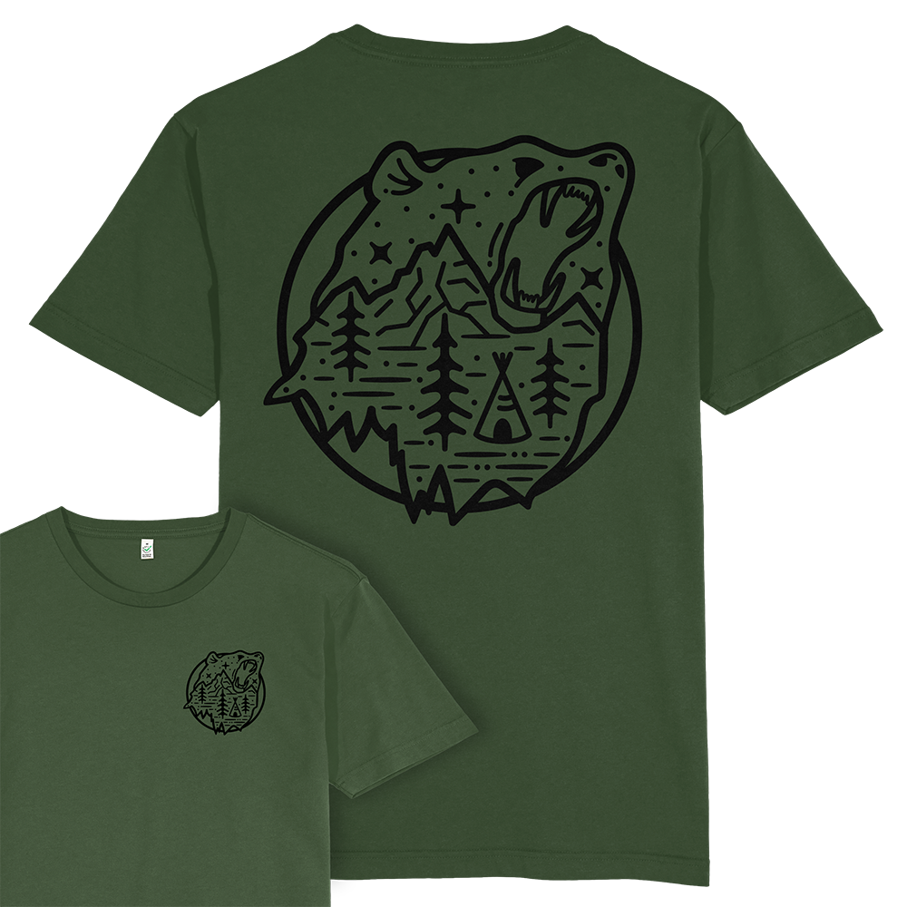 Bear Scene T-shirt / Back Print