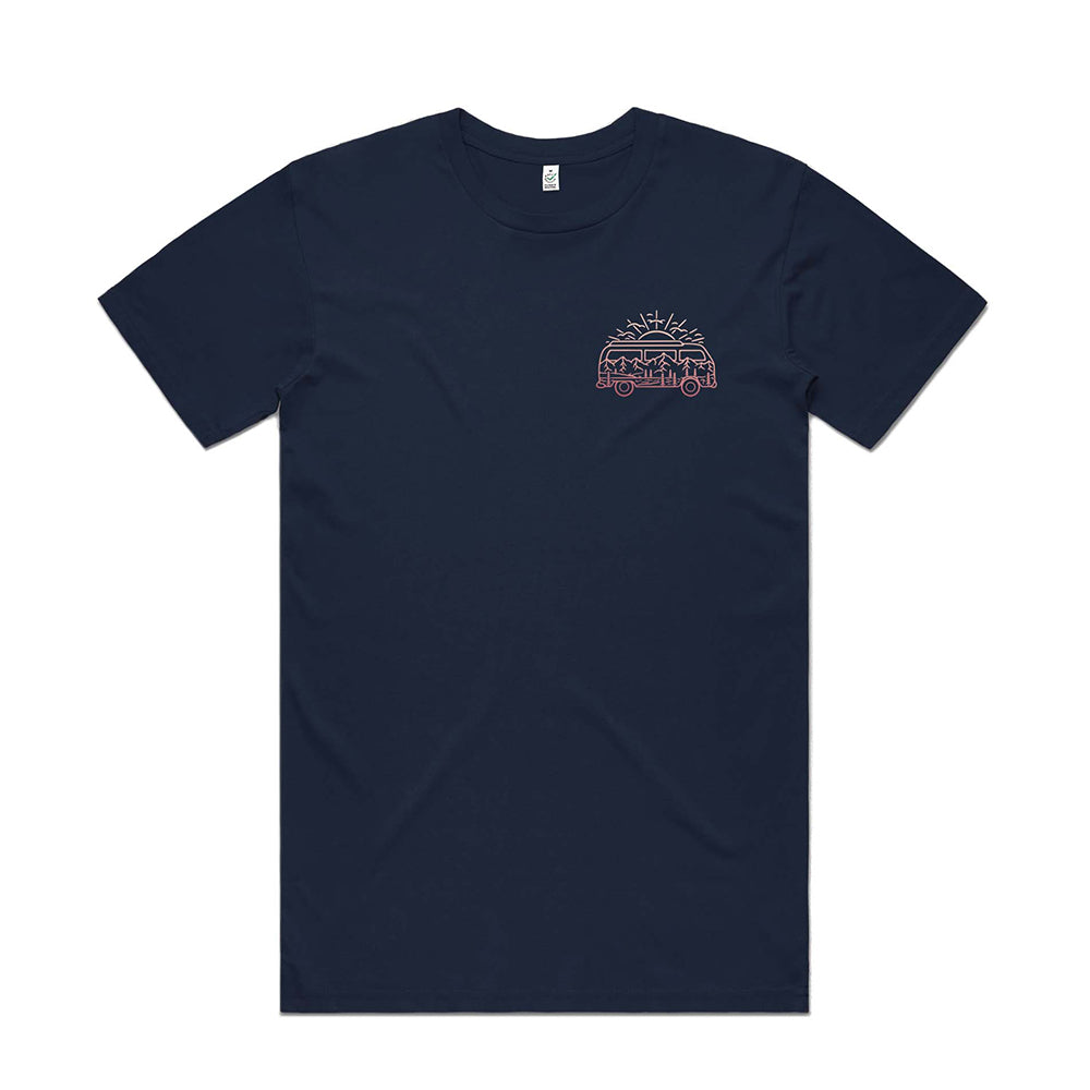 Campervan & Mountains T-shirt / Pocket Print