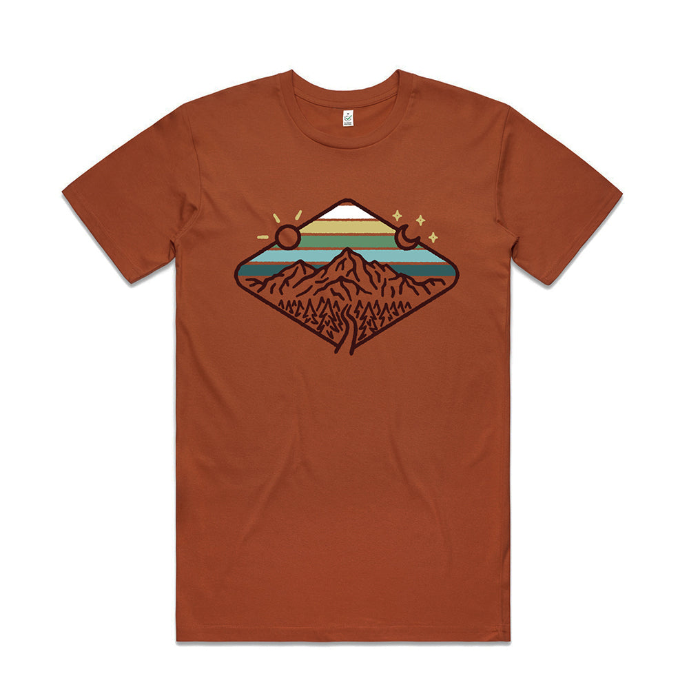 Day & Night Mountains T-shirt / Front Print