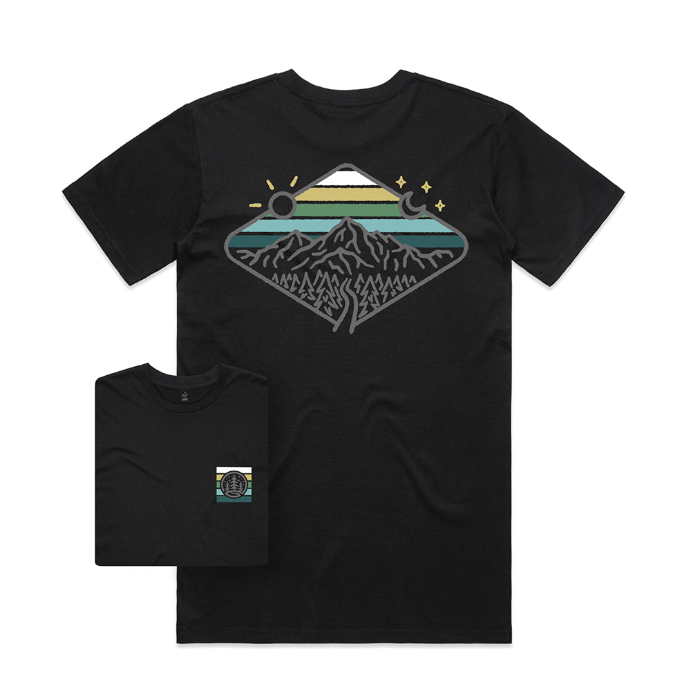 Day & Night Mountains T-shirt / Back Print