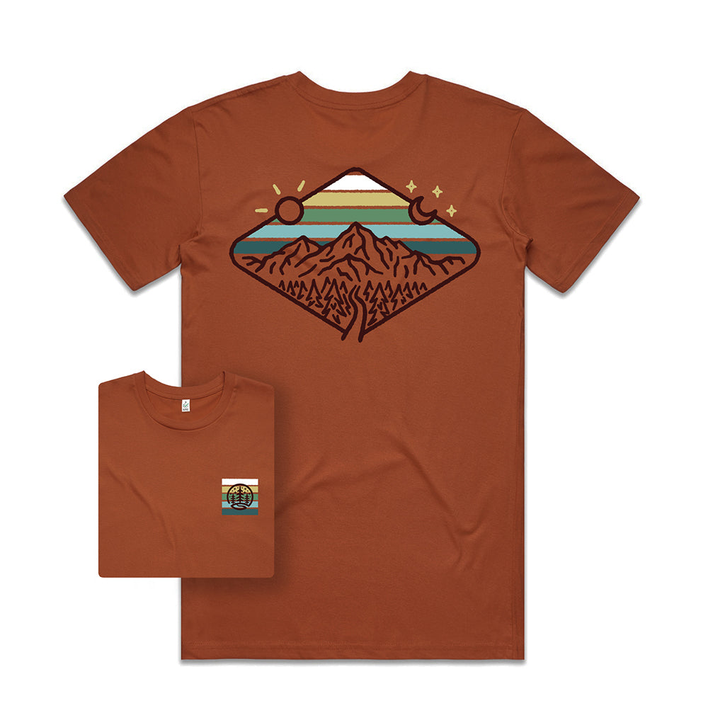Day & Night Mountains T-shirt / Back Print