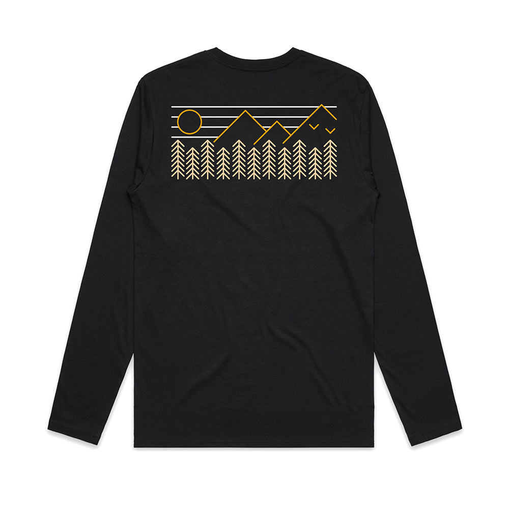 Forest Mountains Back Print / Long Sleeve