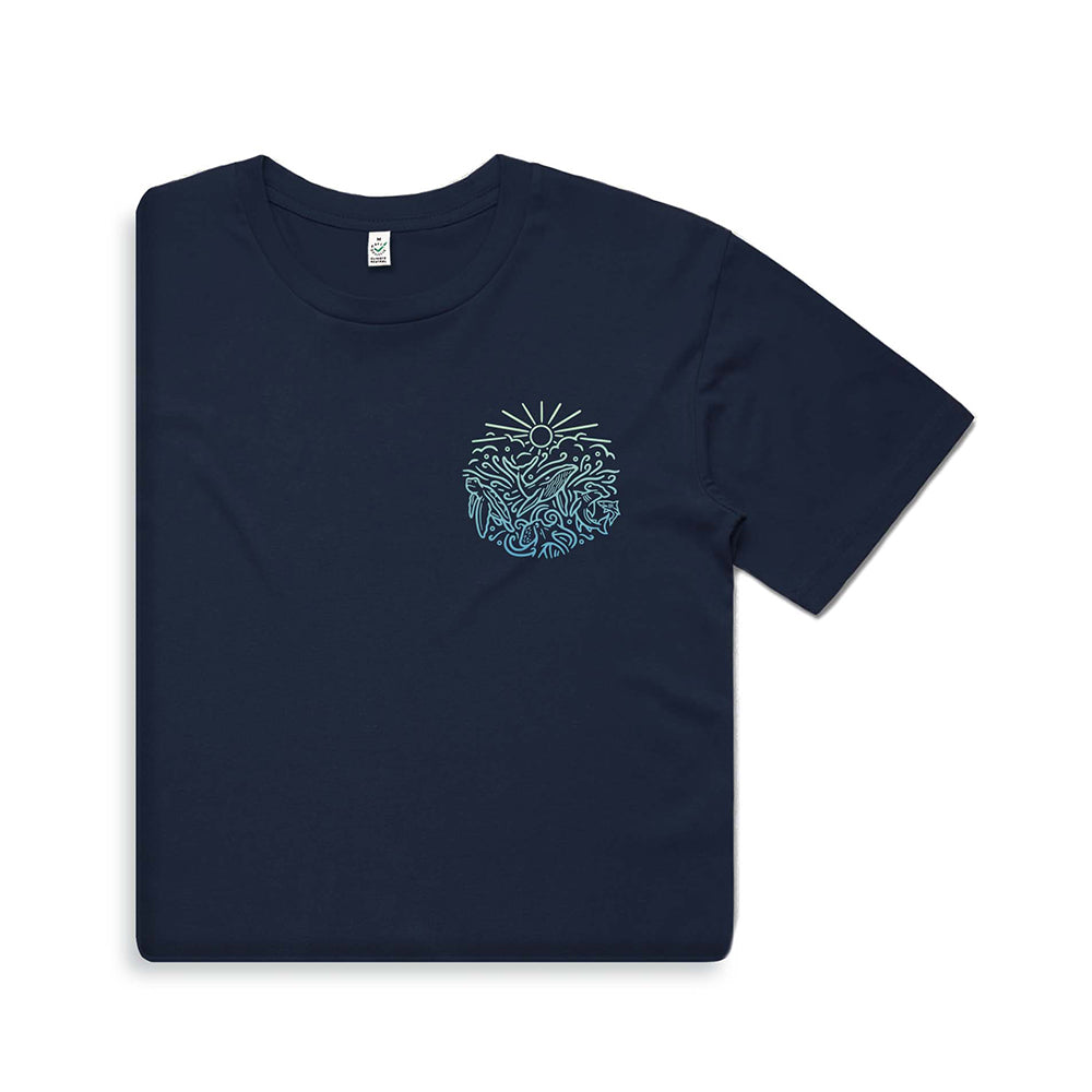 Ocean Inspired T-shirt / Pocket Print