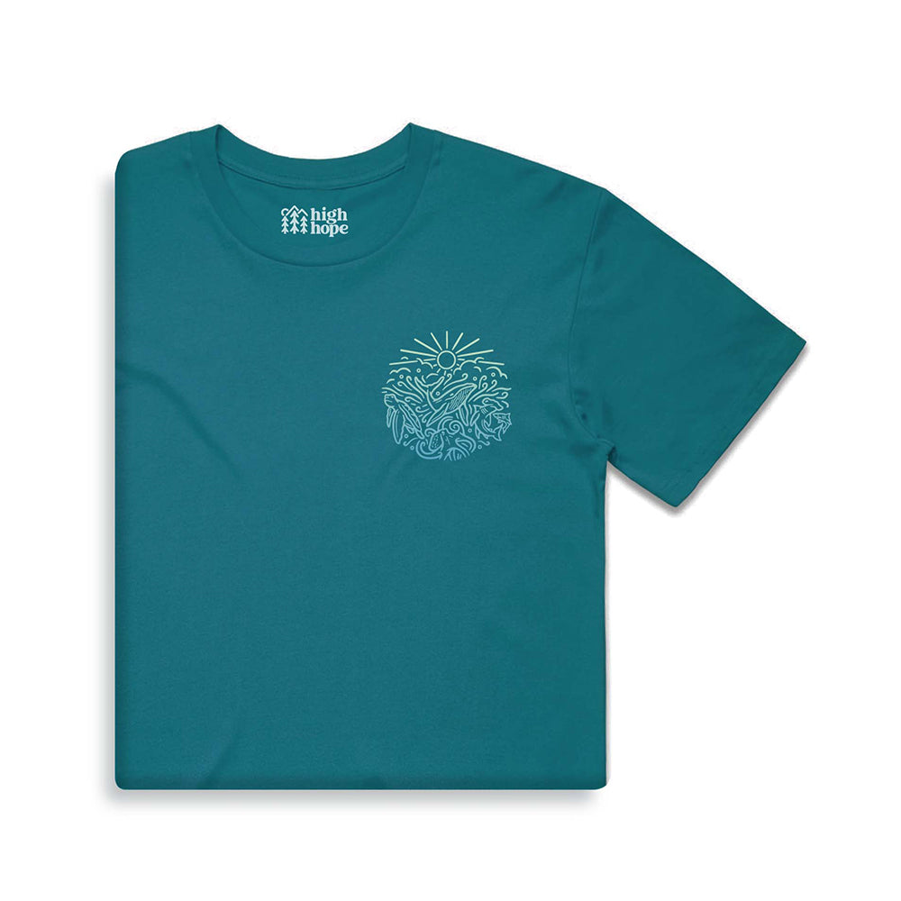 Ocean Inspired T-shirt / Pocket Print