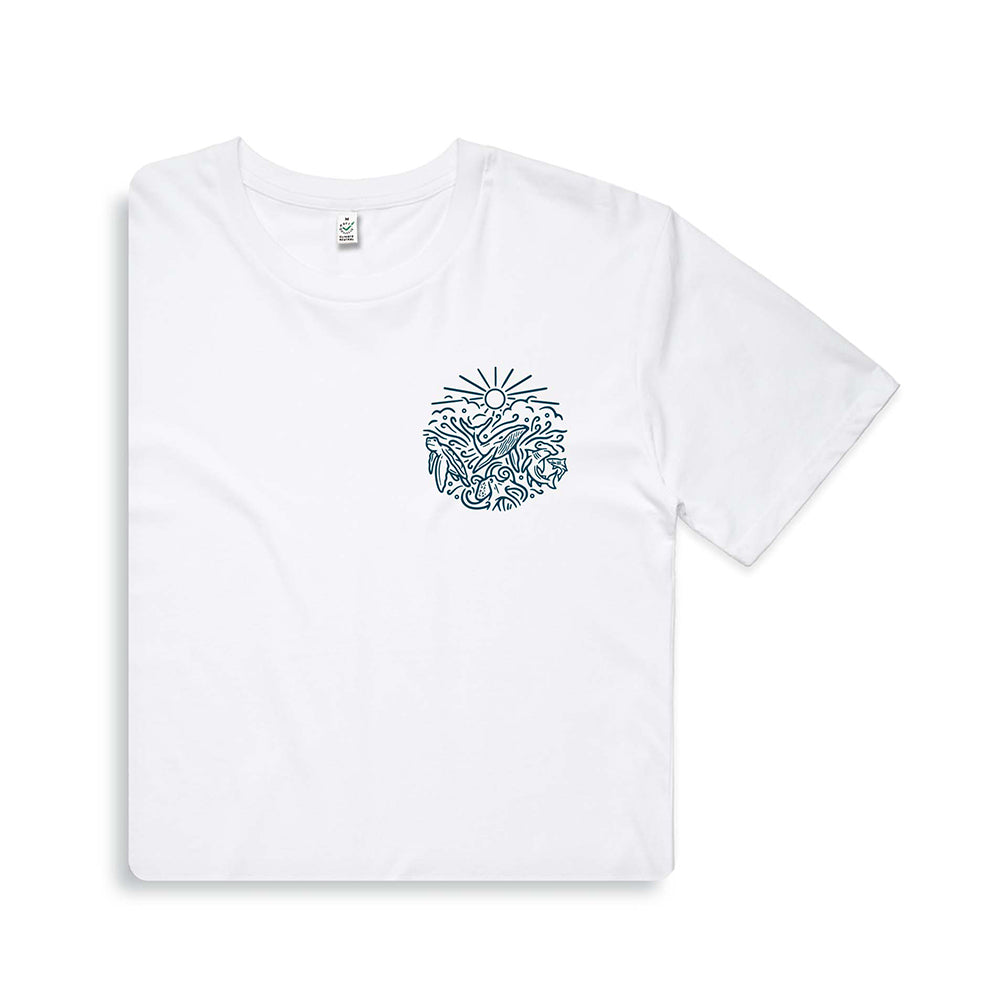 Ocean Inspired T-shirt / Pocket Print