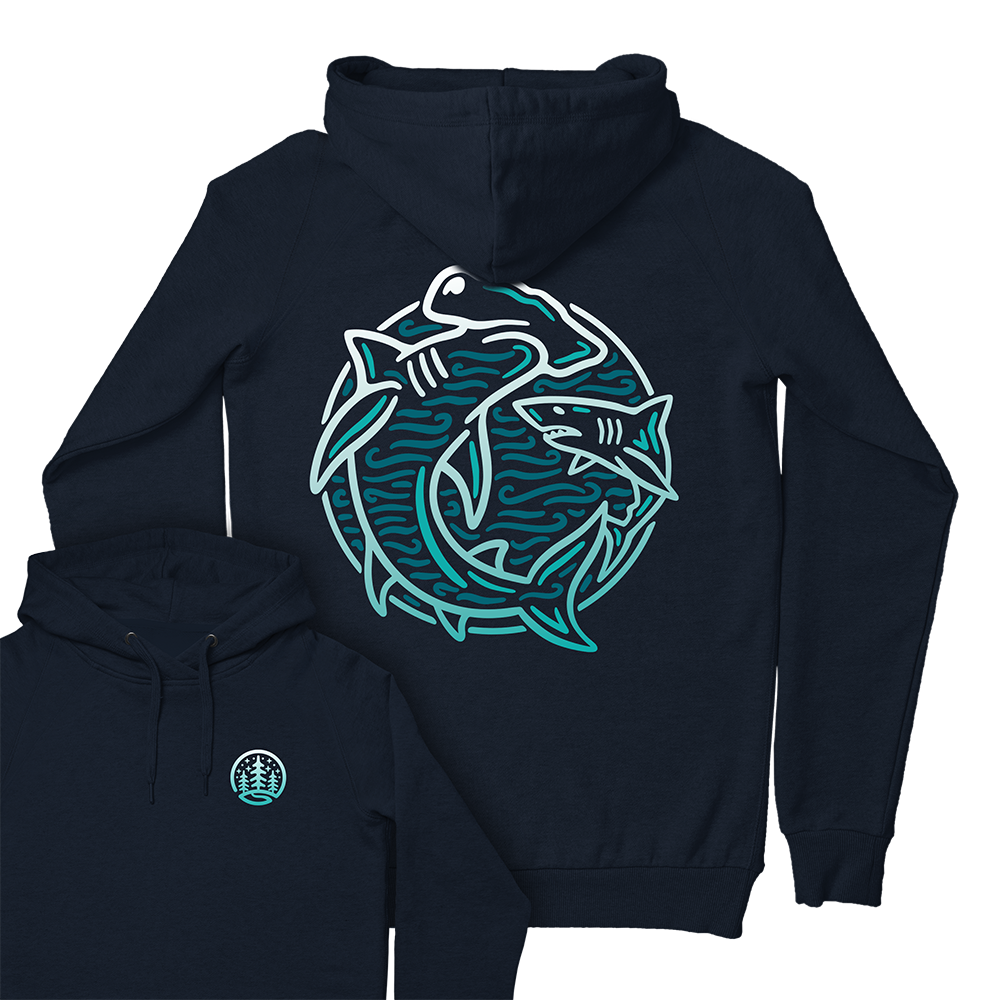 Shark Scene Hoodie / Back Print