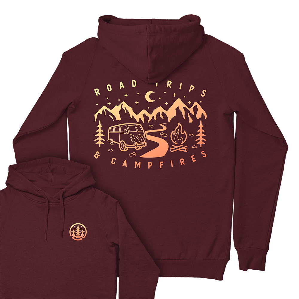 Road Trips & Campfires Hoodie / Back Print