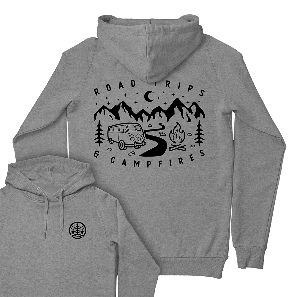 Road Trips & Campfires Hoodie / Back Print