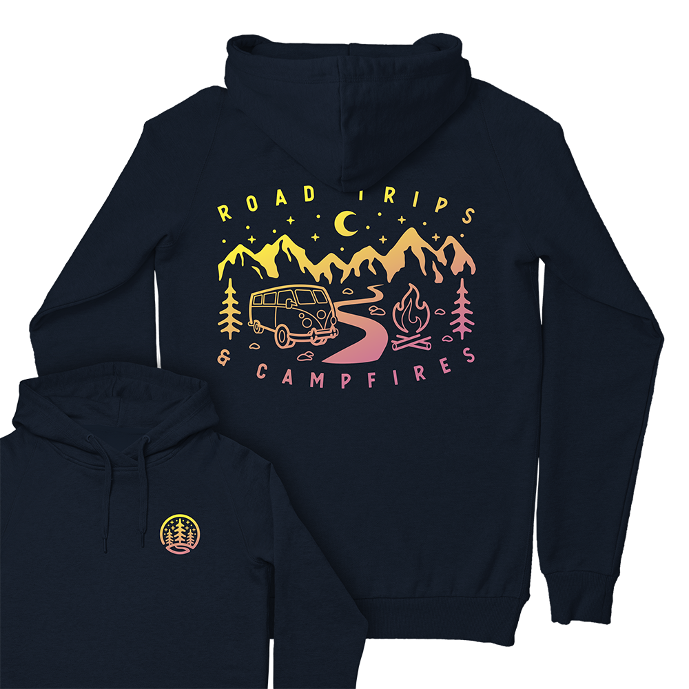 Road Trips & Campfires Hoodie / Back Print