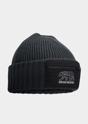 Bear Zip Patch Beanie