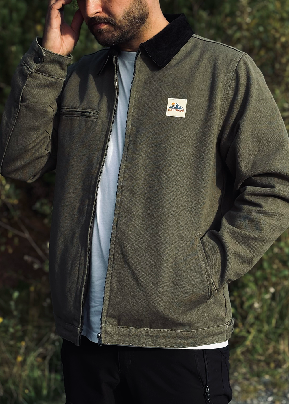 Cord Collar Canvas Jacket