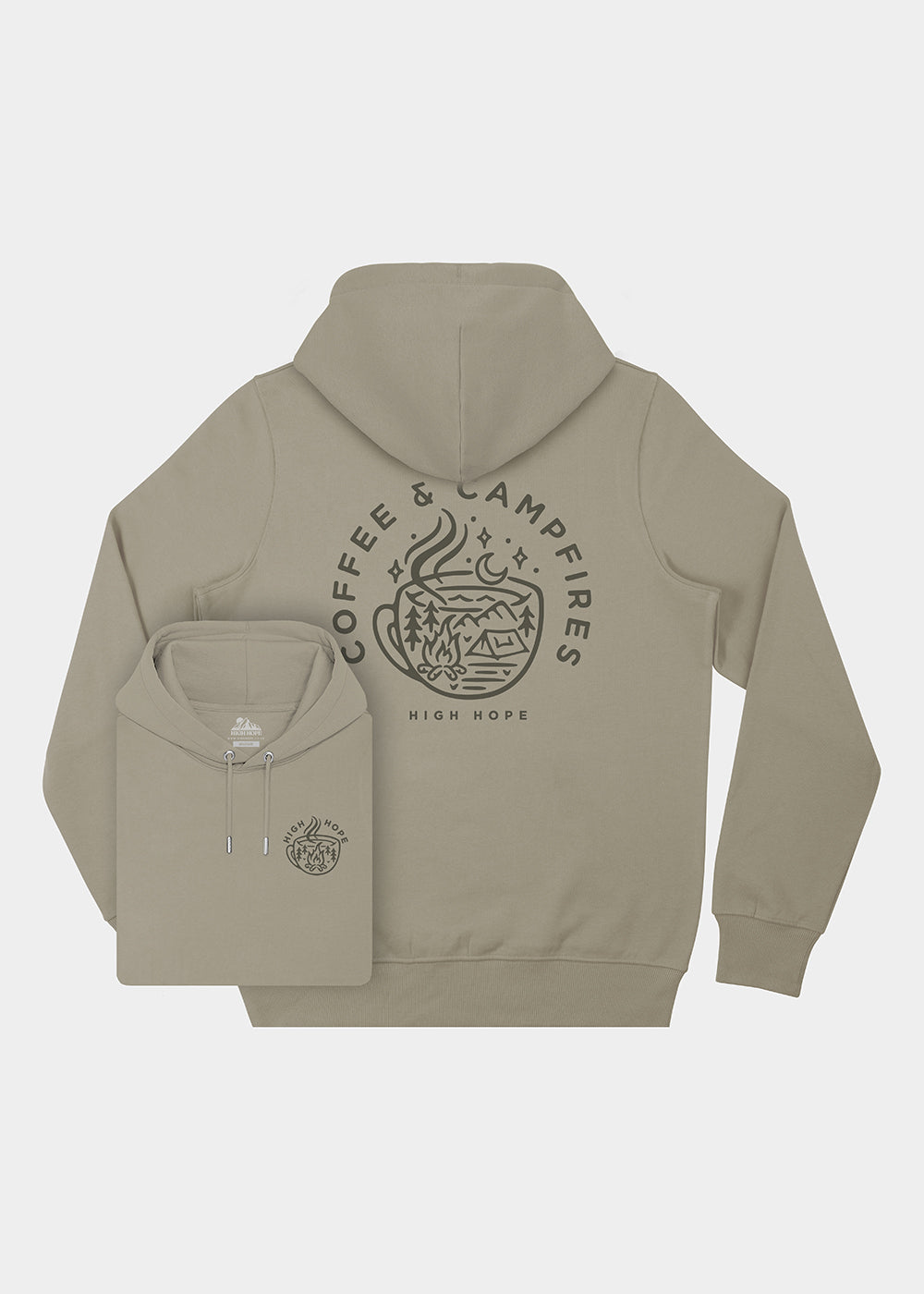 Coffee & Campfires Hoodie / Back Print