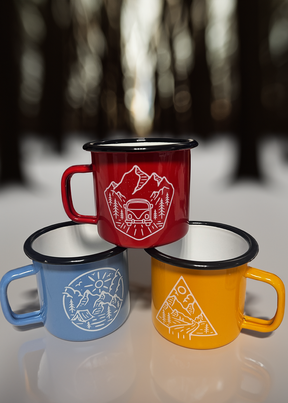 Camping Enamel Mug Set