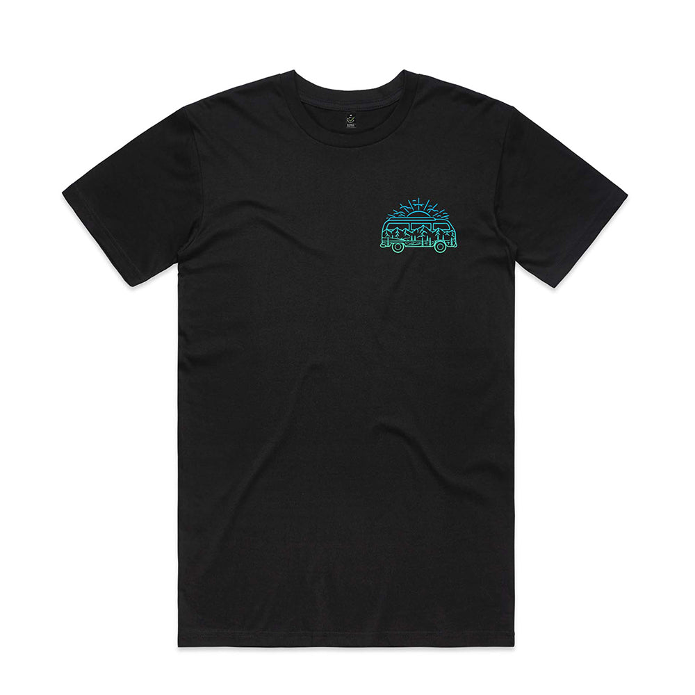 Campervan & Mountains T-shirt / Pocket Print