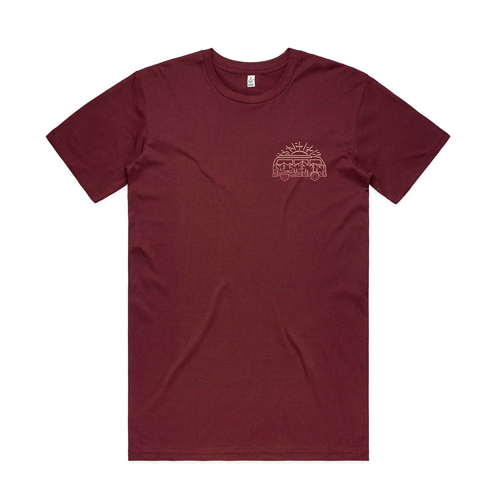 Campervan & Mountains T-shirt / Pocket Print
