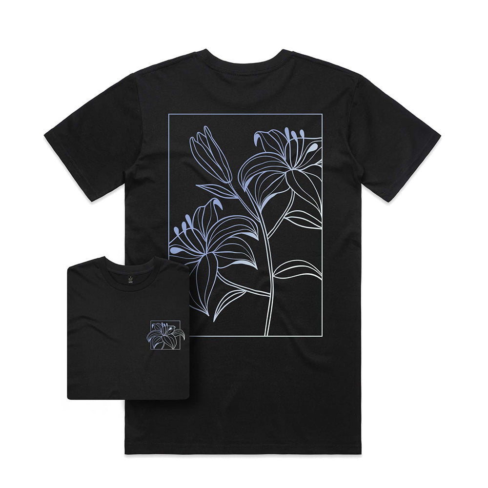 Linear Flowers T-shirt / Back Print