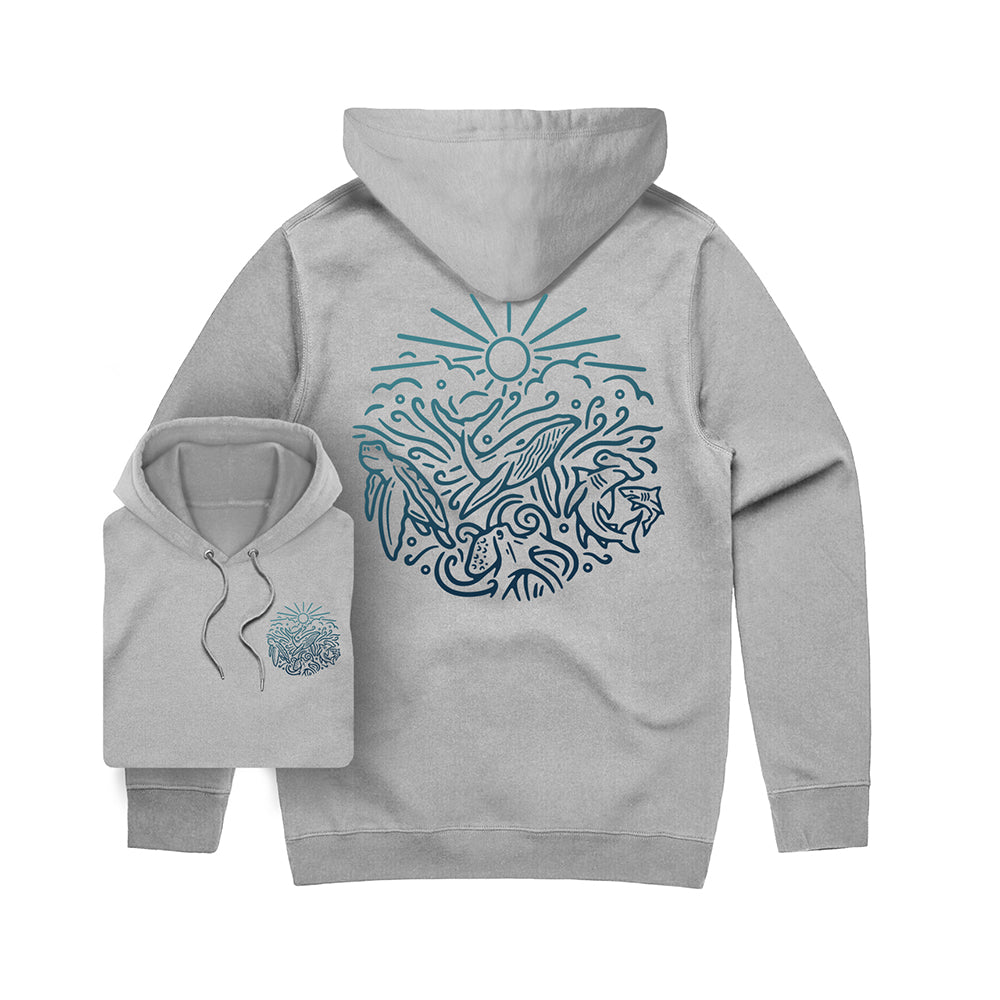 Ocean Inspired Hoodie / Back Print