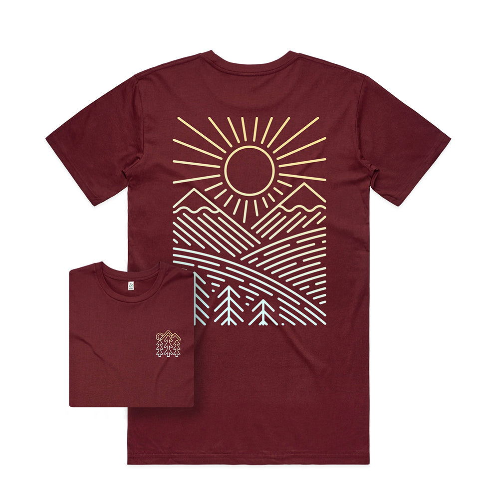 Sunshine Over Hills T-shirt / Back Print