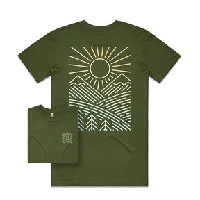 Sunshine Over Hills T-shirt / Back Print