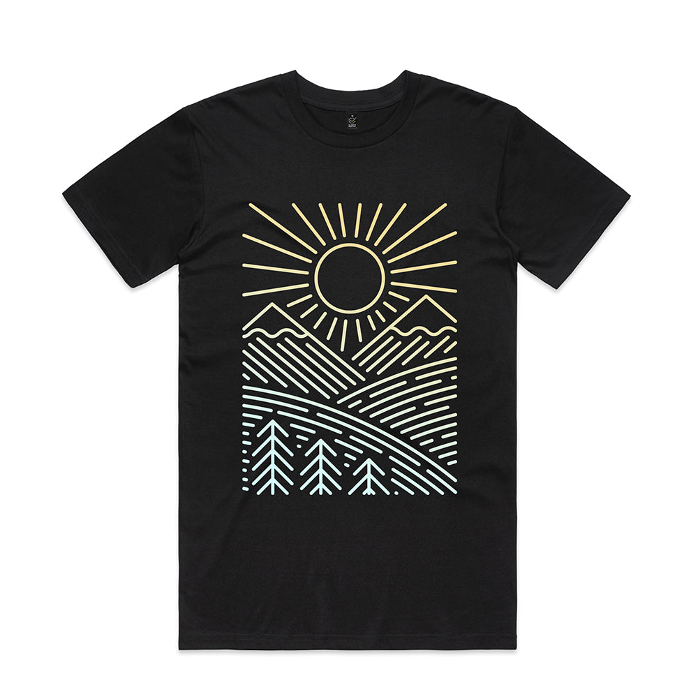 Sunshine Over Hills T-shirt / Front Print