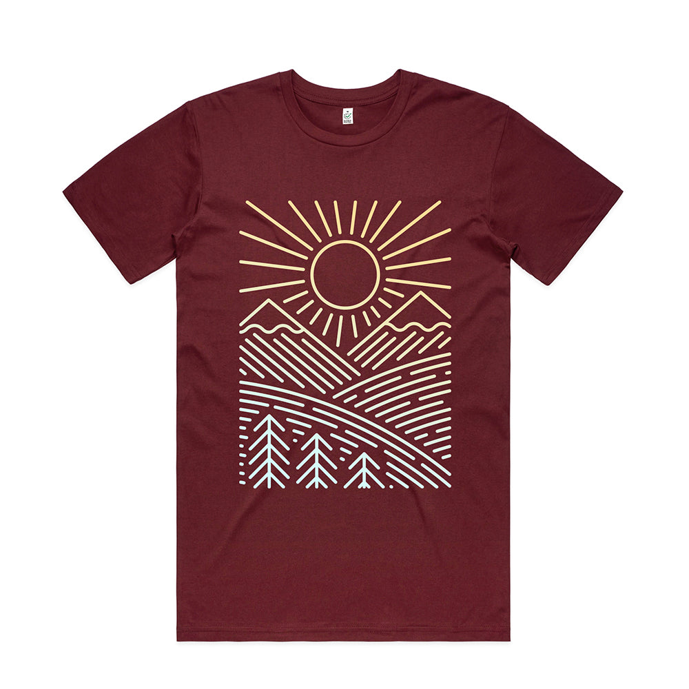 Sunshine Over Hills T-shirt / Front Print