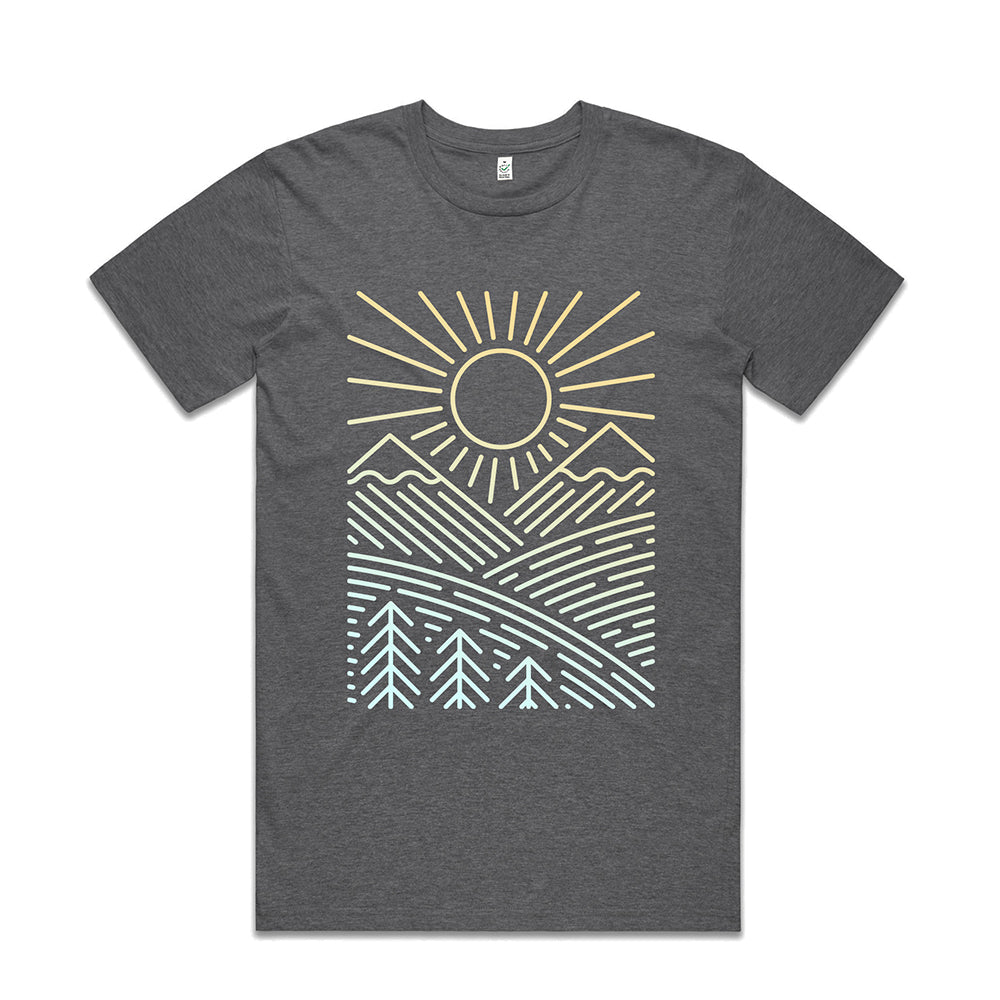 Sunshine Over Hills T-shirt / Front Print