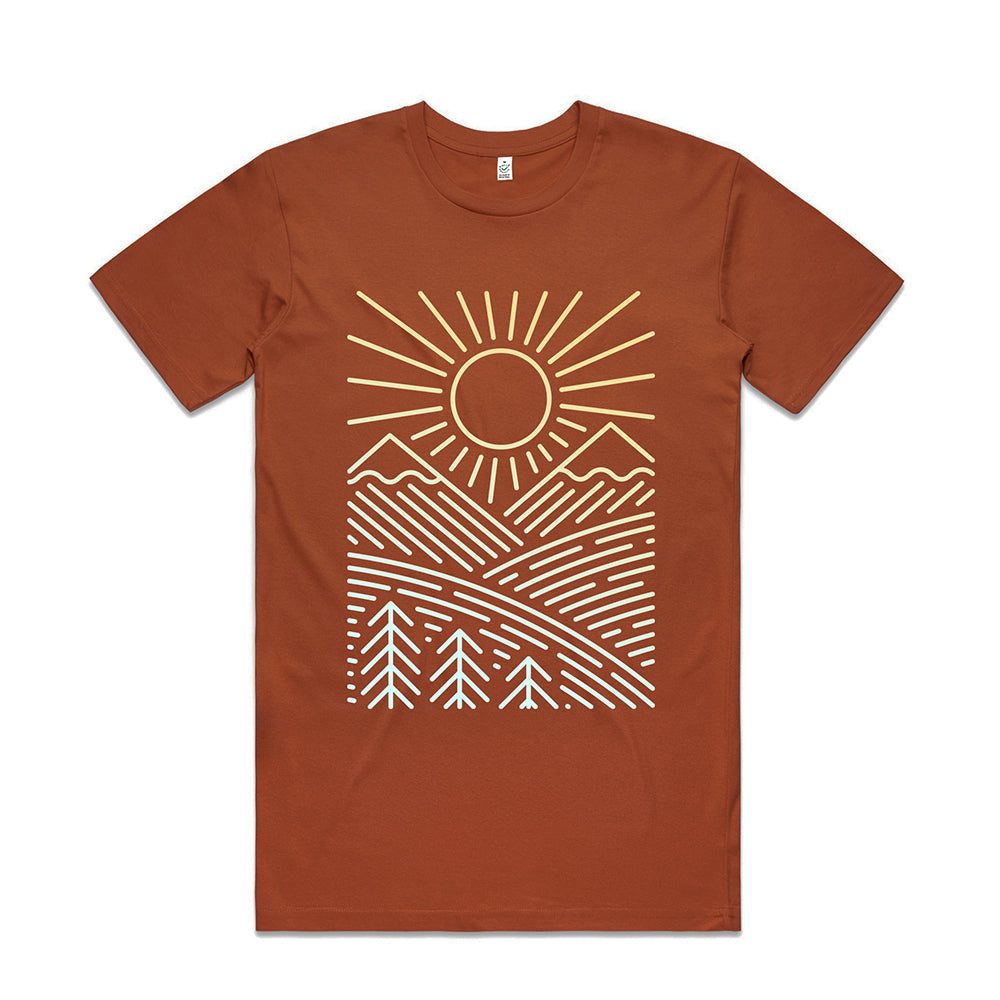 Sunshine Over Hills T-shirt / Front Print