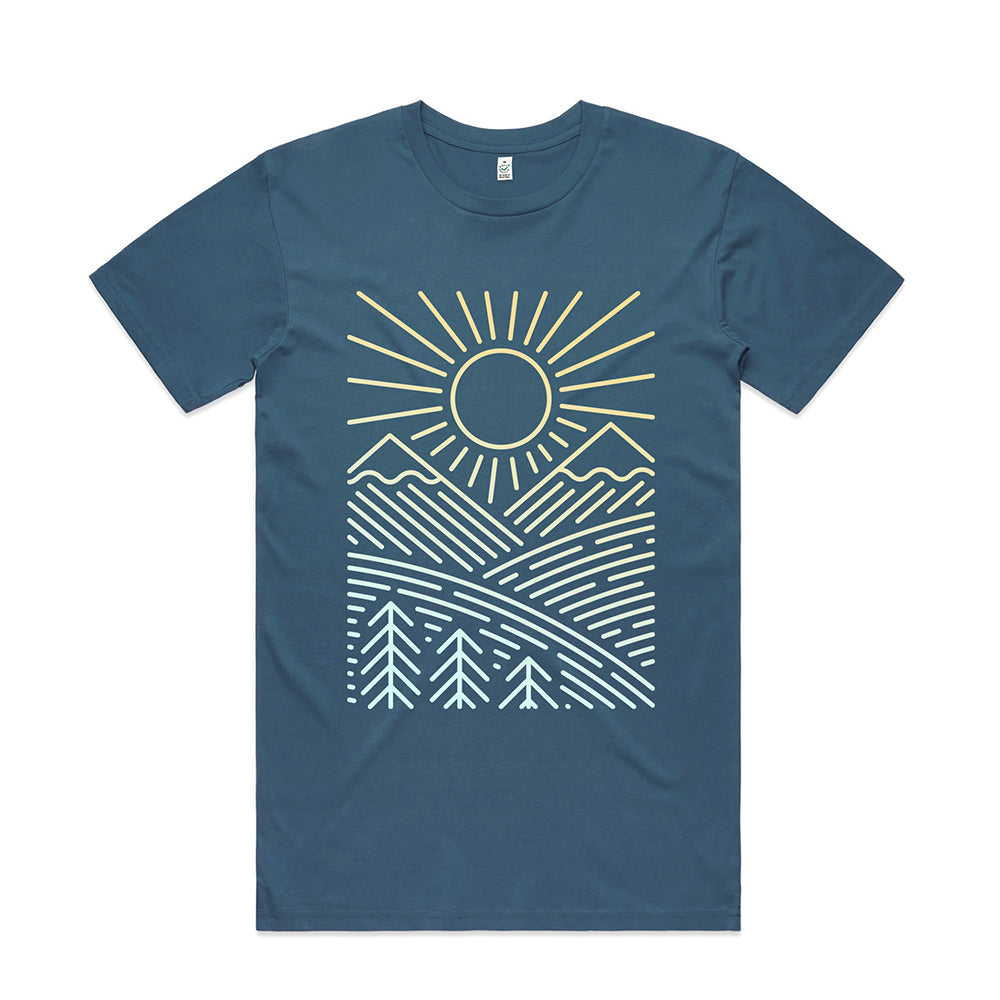 Sunshine Over Hills T-shirt / Front Print