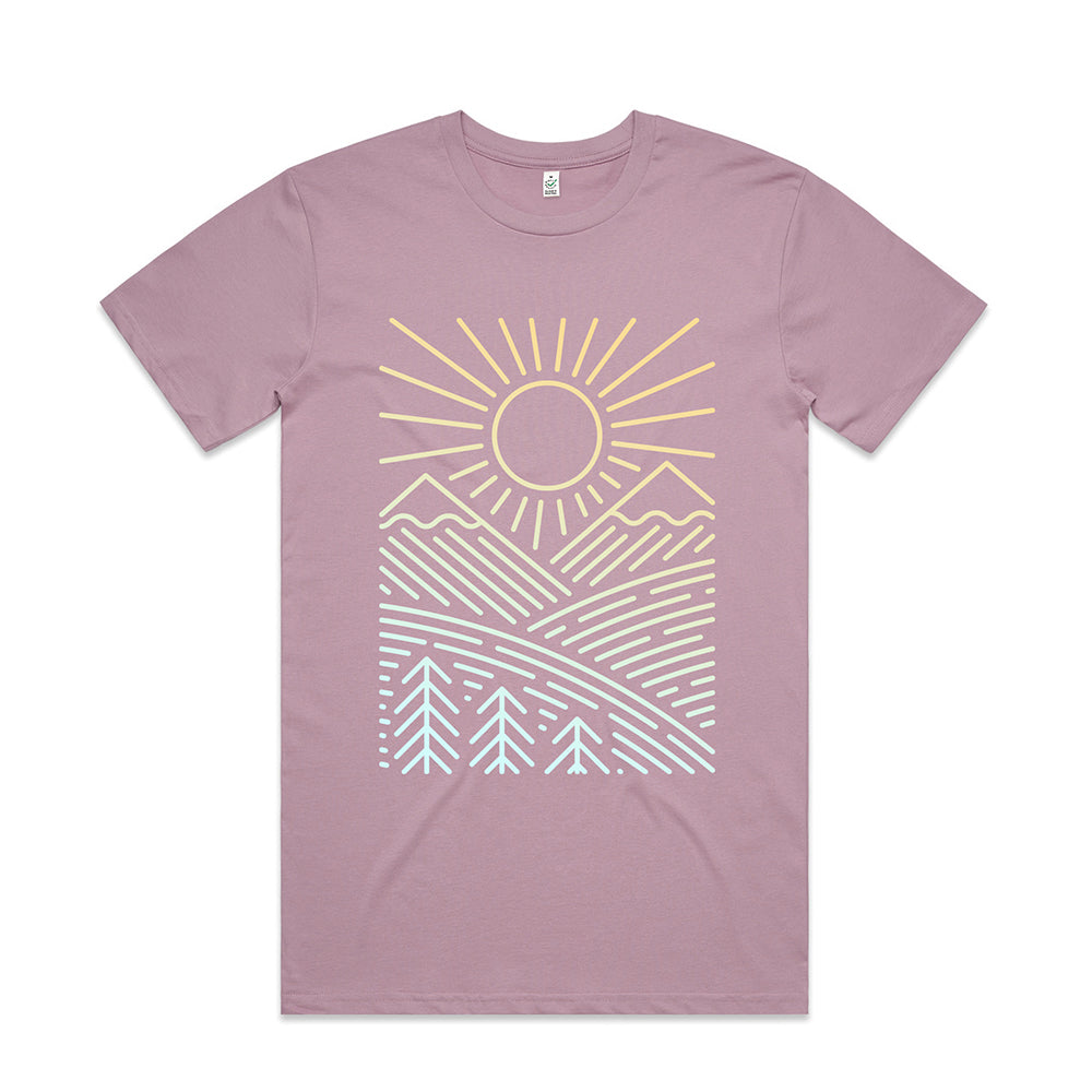 Sunshine Over Hills T-shirt / Front Print